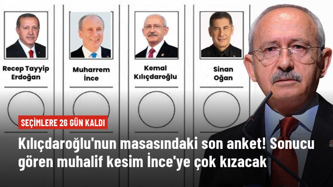 Bu da Kılıçdaroğlu'nun masasındaki anket! Sonucu gören muhalif kesim, İnce'ye çok kızacak