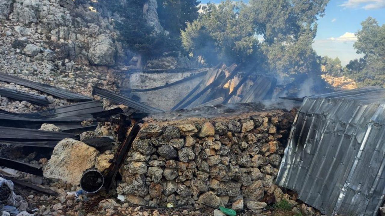 Mersin'de yangın bir ev ile ağılı kullanılamaz hale getirdi