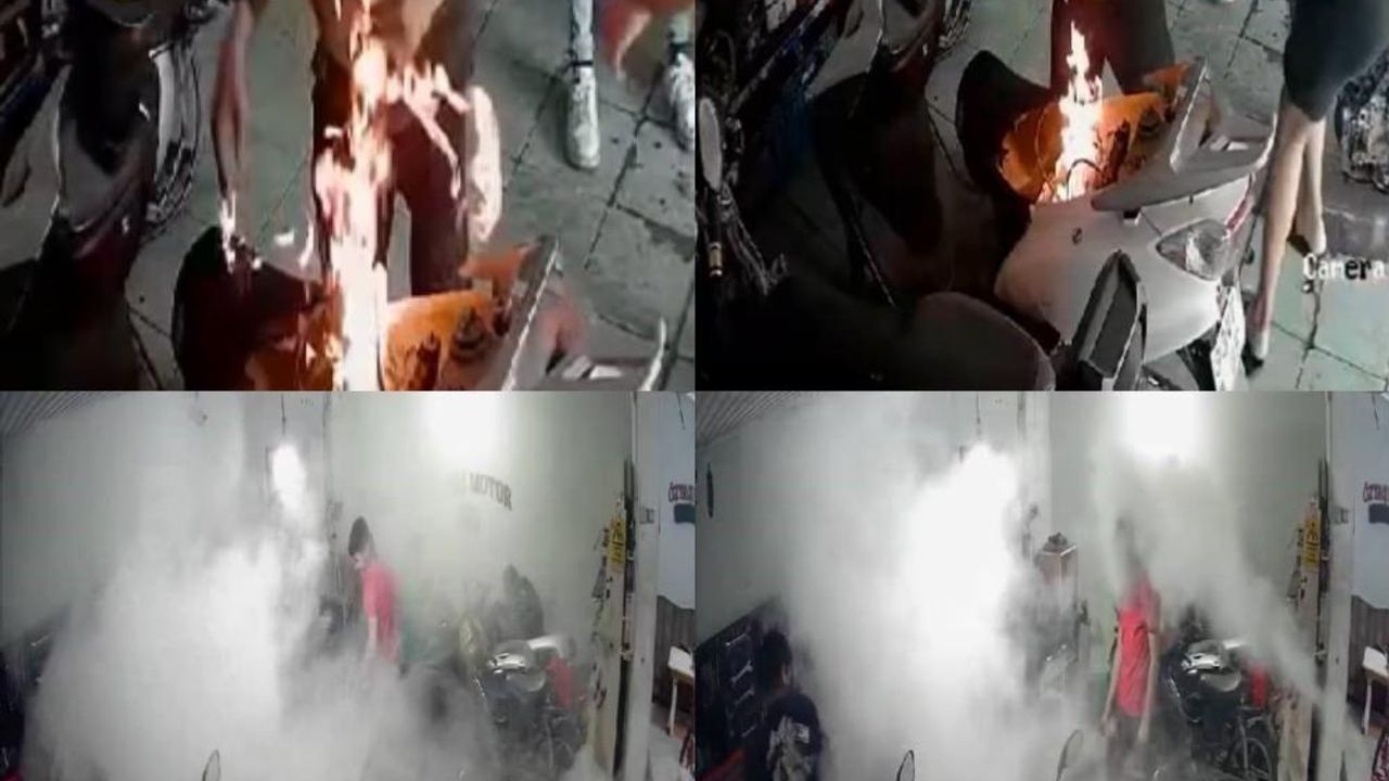 Mersin'de bir garip yangın söndürme: Alev elle söndürülünce yangını tüpünü çalışanlara sıktı
