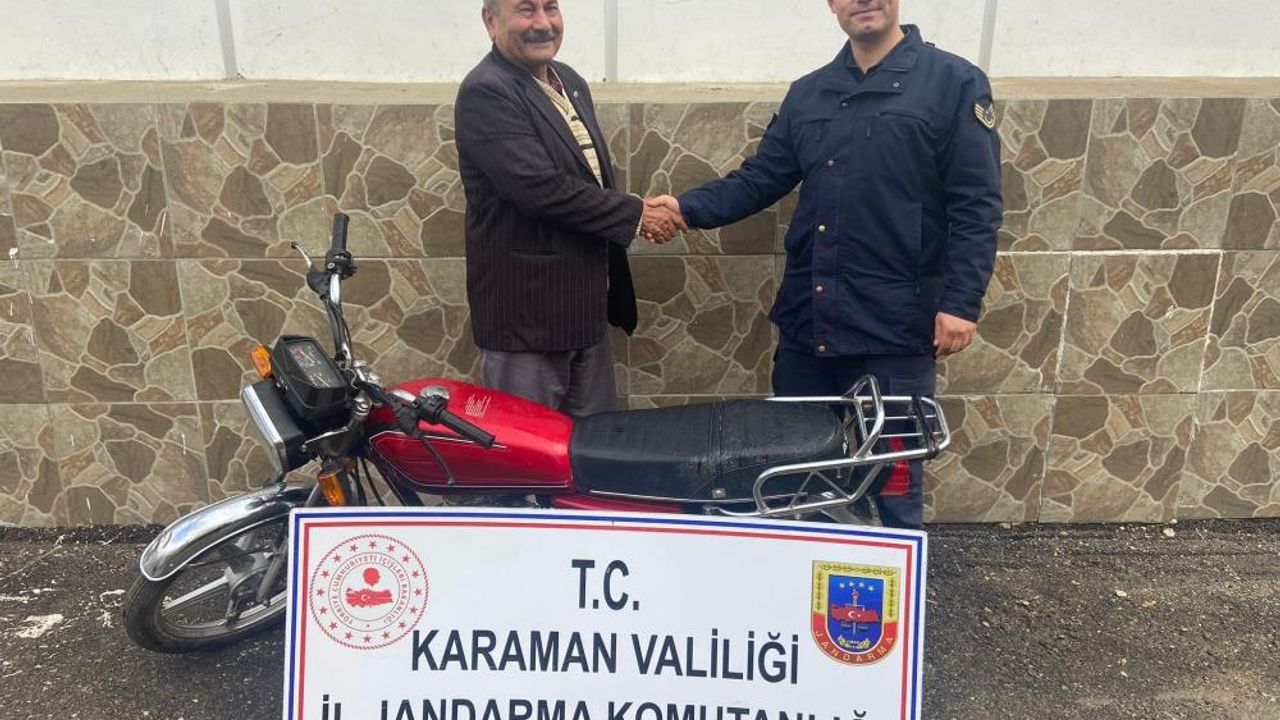 Mersin’den 4 yıl önce çalınan motosiklet Karaman’da bulundu