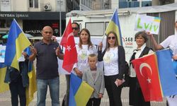 Samsun’daki Ukraynalılar füze saldırısını protesto etti