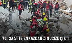 Gaziantep'te 3 kişilik aile, depremden 76 saat sonra enkazdan sağ çıkarıldı