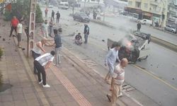 Mersin'de ortalığı savaş alanına çeviren kaza kamerada