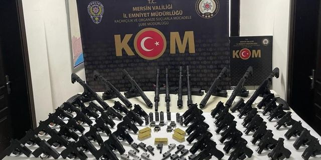 Mersin'de 12'si suikast tabancası 84 silah ele geçirildi