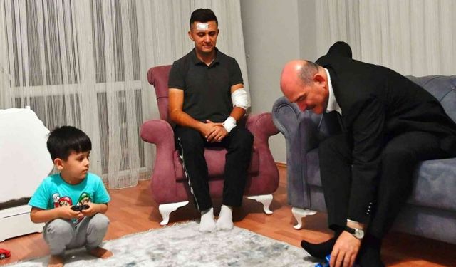 Bakan Soylu, Diyarbakır’da kaza geçiren polislere ziyarette bulundu
