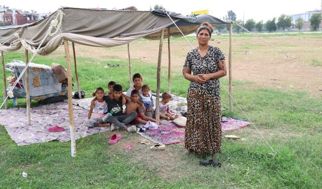 Adana'da ev kirasını ödeyemeyen çift 8 çocukları ile sokakta kaldı