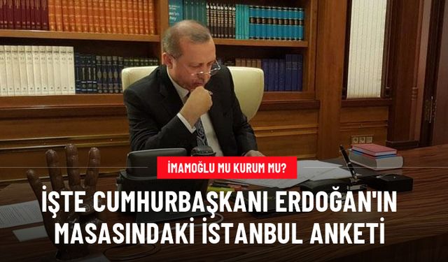 Cumhurbaşkanı Erdoğan'ın masasındaki İstanbul anketi