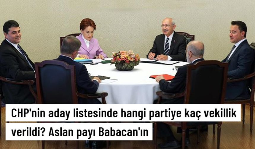 CHP'nin aday listesinde hangi partiye kaç vekillik verildi? Aslan payı 25 isimle Ali Babacan'ın