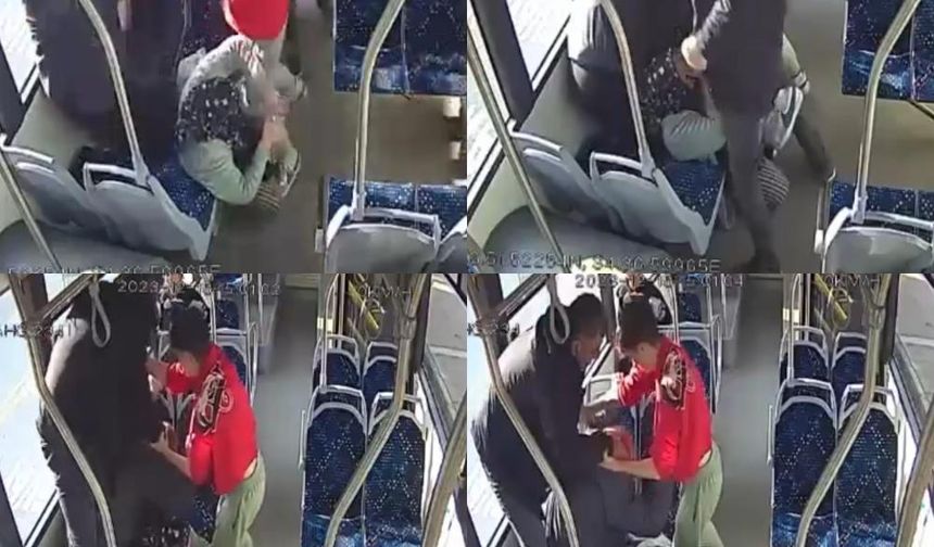 Mersin'de okul müdürü ve oğlunun, otobüste yaşlı çifti darp etme görüntüleri ortaya çıktı